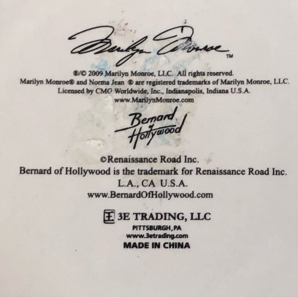 2 Marilyn Monroe Collectors Plates Bernard Of Hollywood - Picture 10 of 10